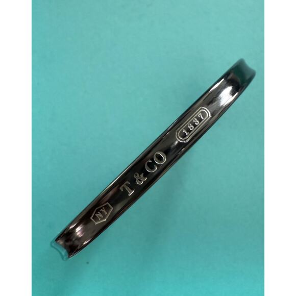 New Tiffany Black Narrow 5mm Titanium 1837 Cuff Bracelet